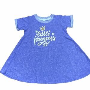 LAT Toddler Girls Little Princess Purple Melange French Terry Knit Dress Size 4